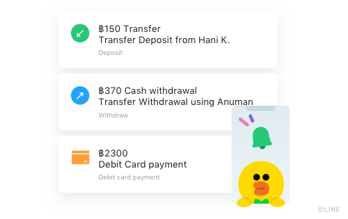 Free transaction alert via LINE BK